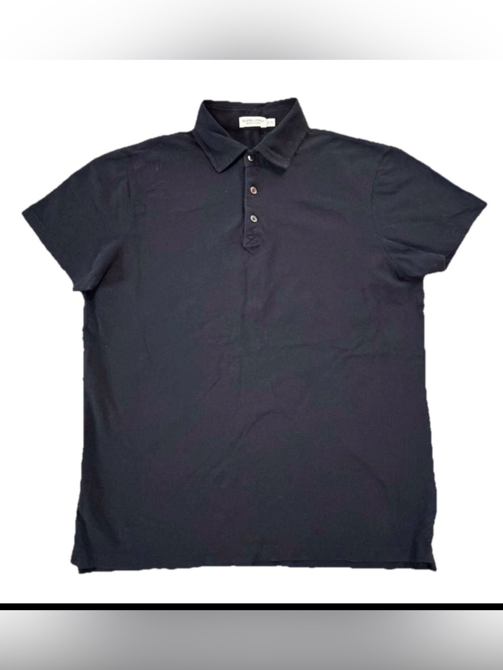 Suitsupply Men's Black Polo Shirt with Button Placket